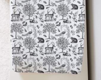 Gray Woodland Toile Changing-Pad-Cover