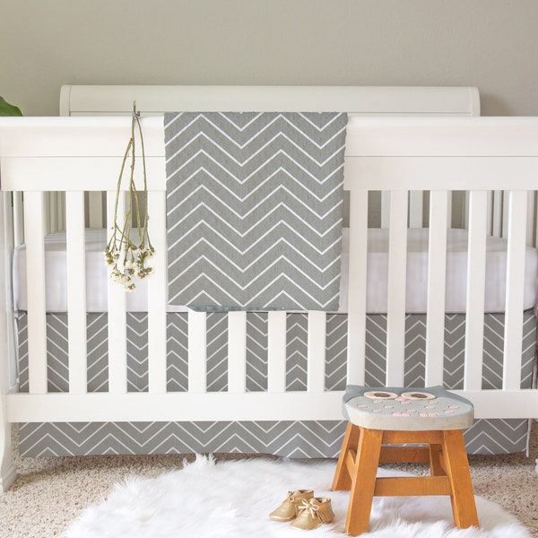 Chevron Crib Set Etsy