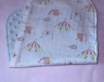 Minky Burp Cloth - Dumbo Circus