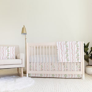 Floral and Stripe Pink Crib Coordinates