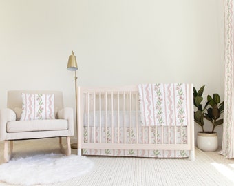 Floral and Stripe Pink Crib Coordinates