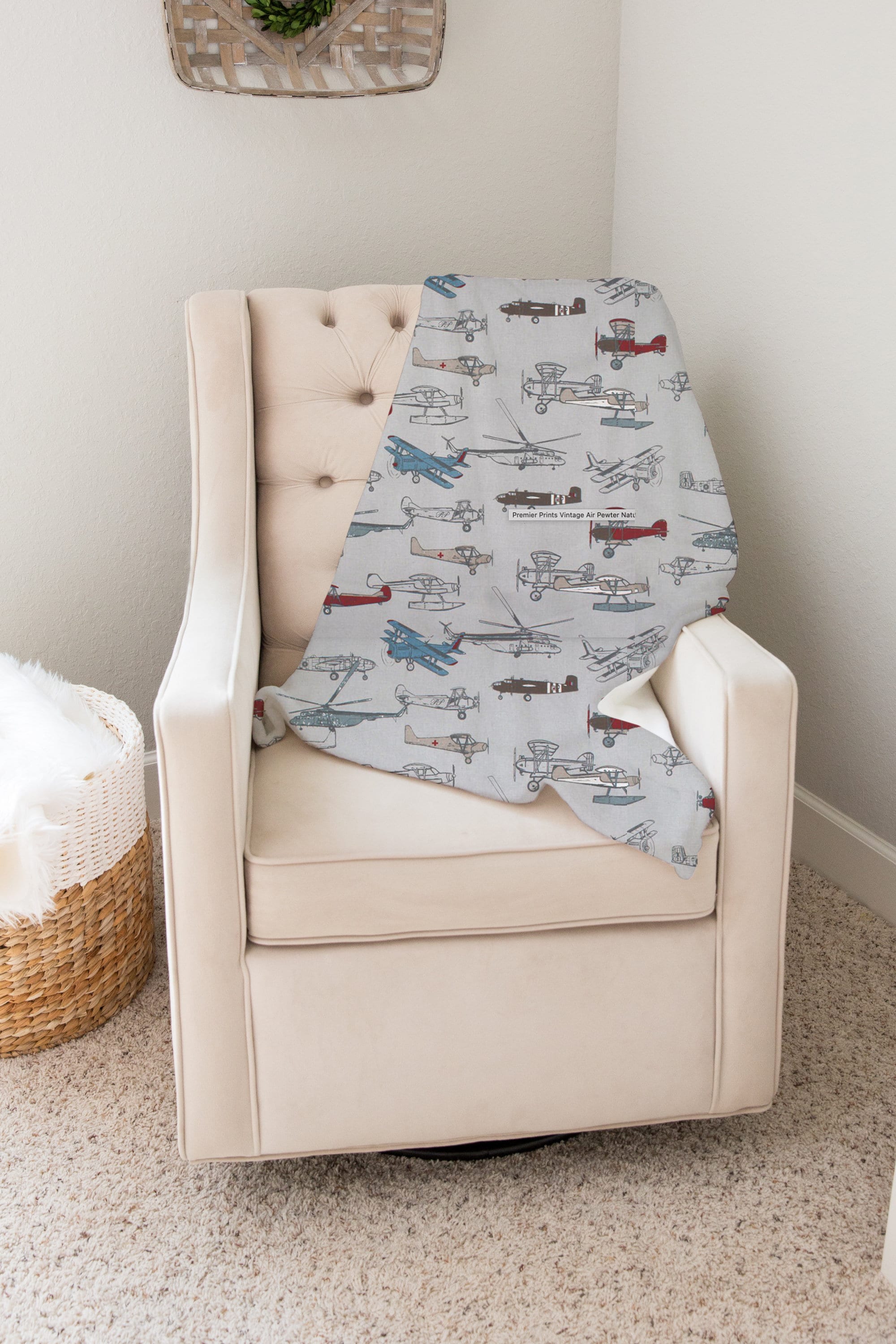 VintageAirplanesBlanket Etsy