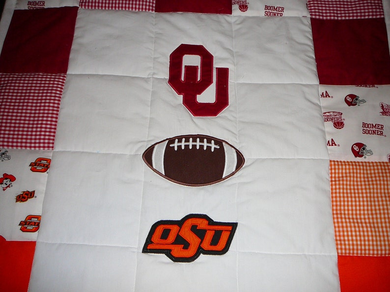 OU/OSU House Divided Baby Quilt Etsy