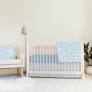 Light Blue Toile Crib Coordinates