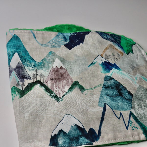 Minky- Burp- Cloth - Mountains