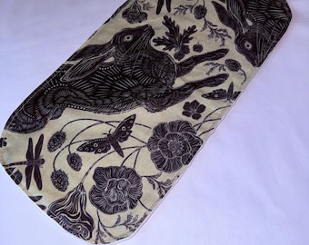 Minky- Burp- Cloth -Vintage Rabbit