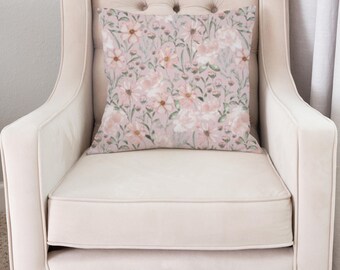 Home Decor Pillow Cover for Living Room Bedroom Nursery Gift for Home Blush Floral Pillow Cover