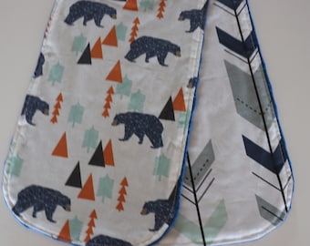 Minky Burp Cloth - Wilderness - Bears - Mountains