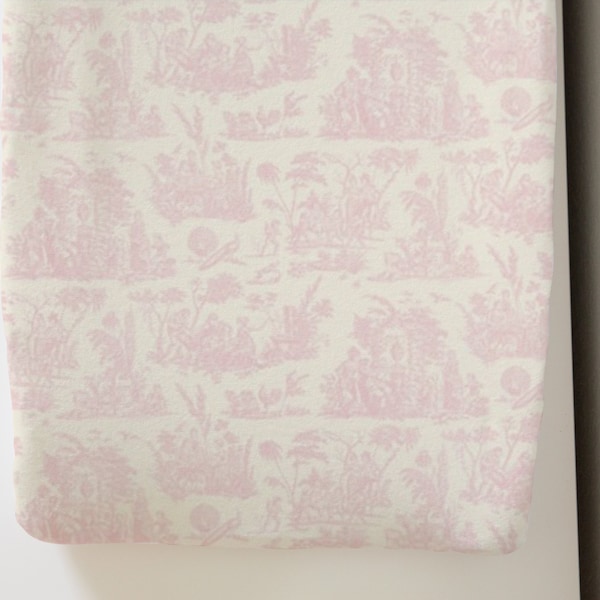 Pink Toile Changing-Pad-Cover