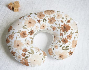 Floral Neutrals Nursing Pillow Cover With Personalization Option