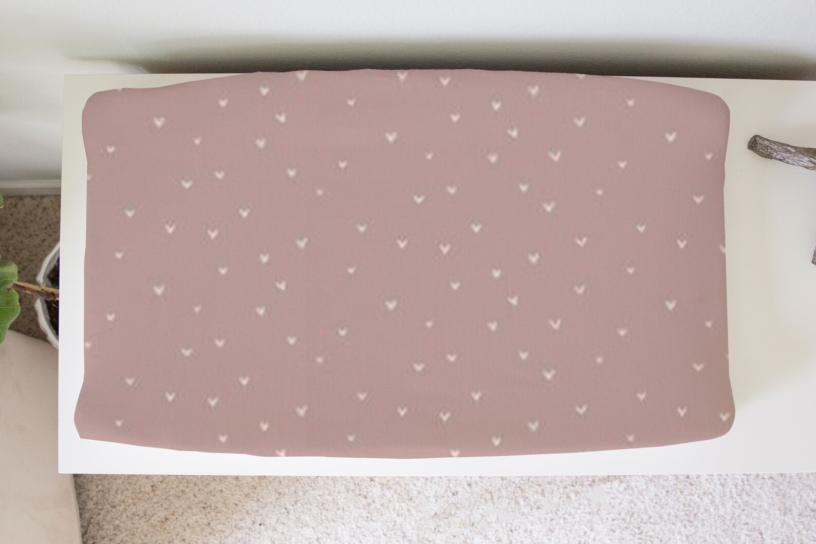 Mauve Hearts ChangingPadCover Etsy