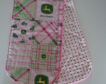 Minky- Burp- Cloths- Tractor-2 pack