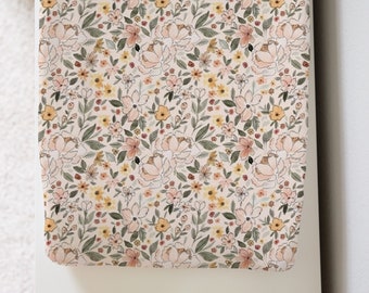 Floral-Changing-Pad-Cover - Blush Sage Mustard