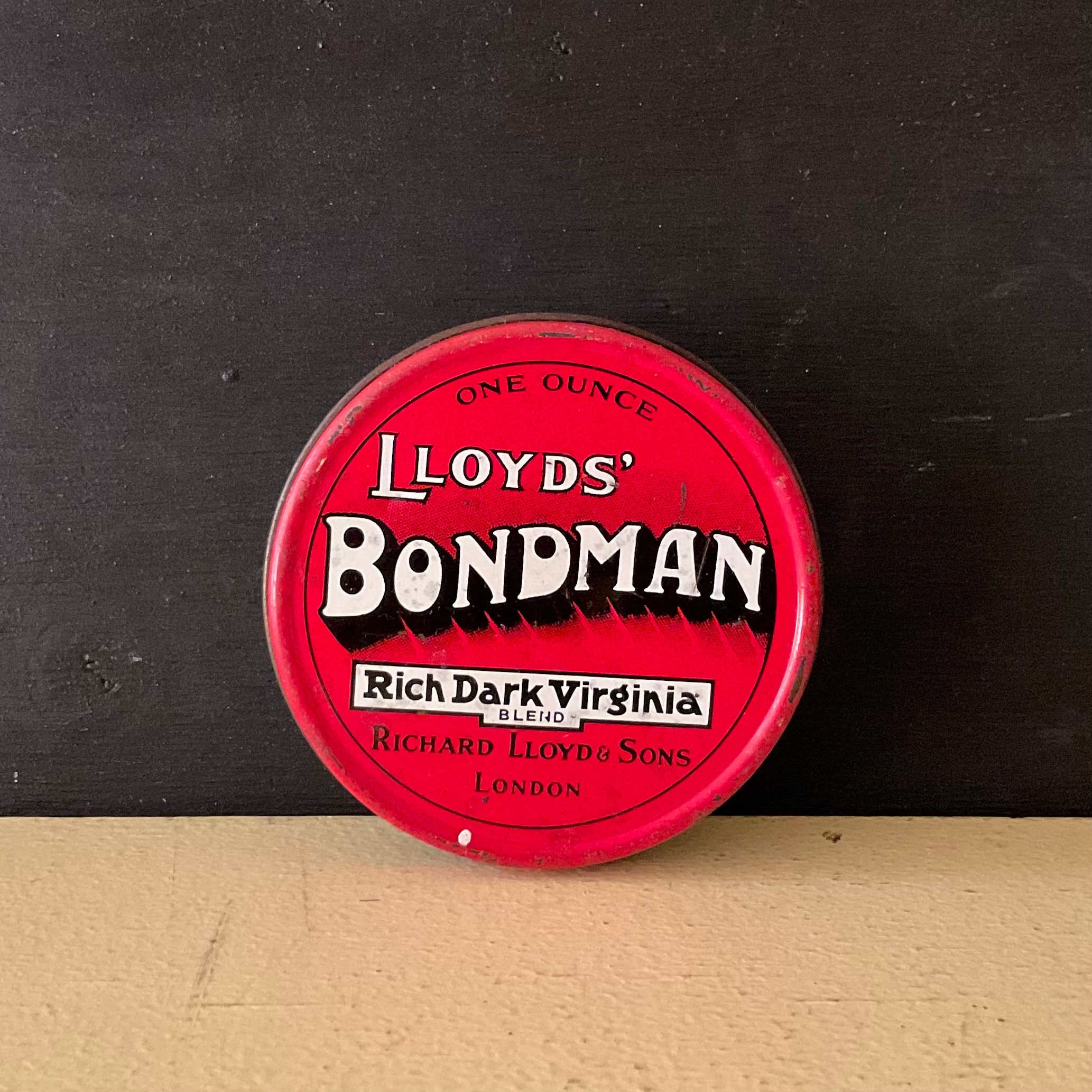 Round Vintage Lloyds' Bondman Tin, Tobacco Tin, London, Richard Lloyd &  Sons, Empty