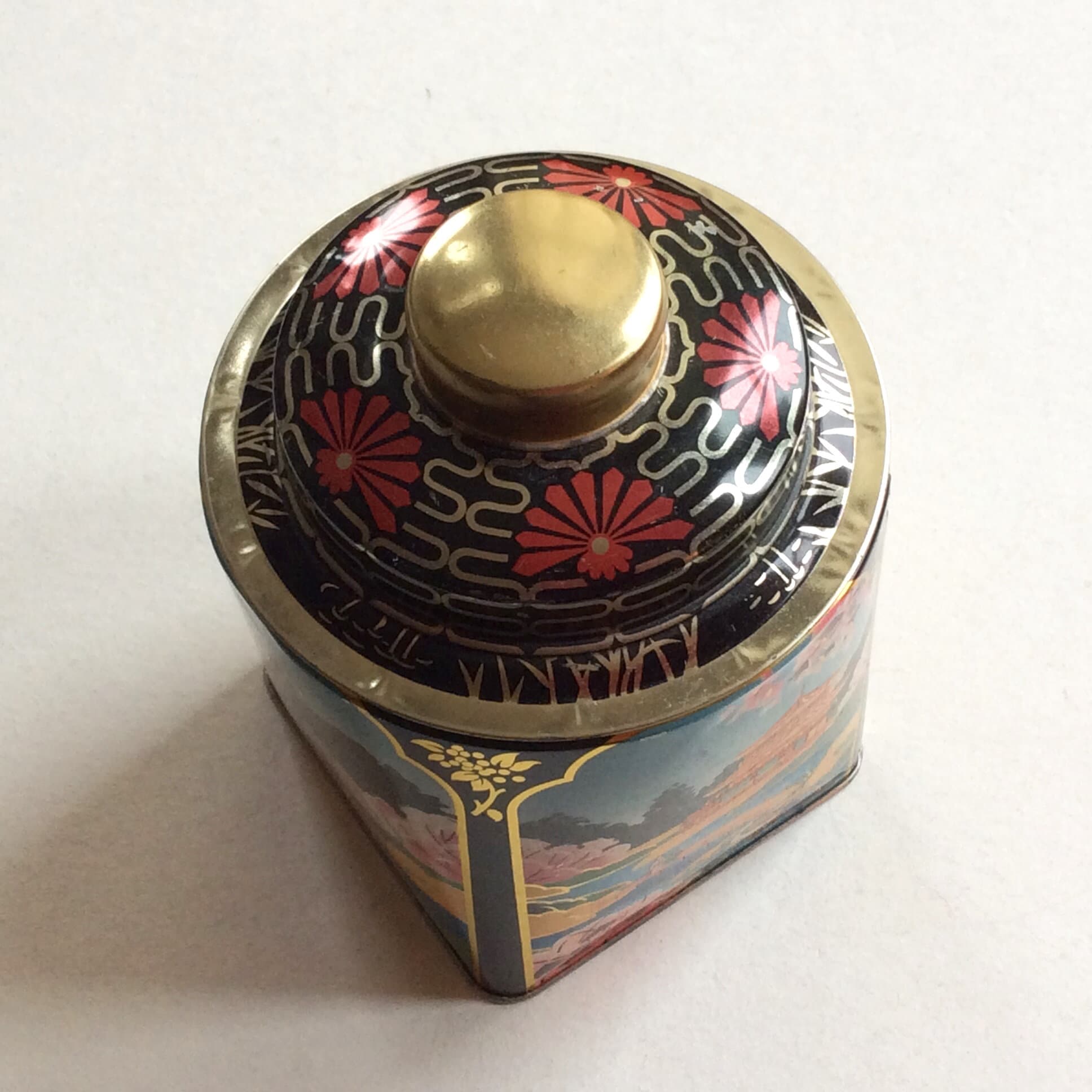 Vintage Japanese Style Tin Collectible Tin Container Etsy