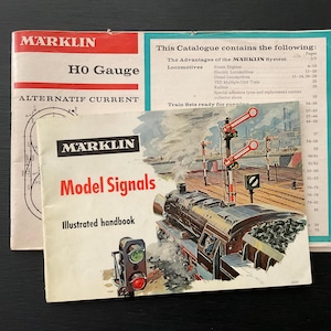 2 Vintage Marklin Train & Model Signals Catalogs, Intact, Colorful Illustrations, Train Enthusiast