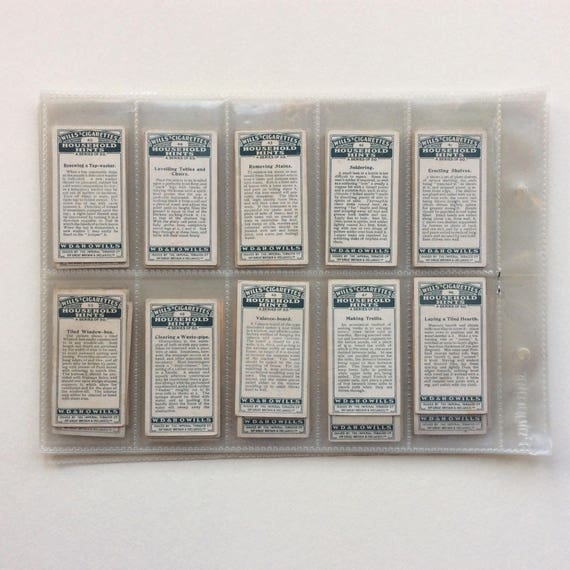 Set of 50 Wills's Household Hints Trading/ Cigarette Cards, Original 1927