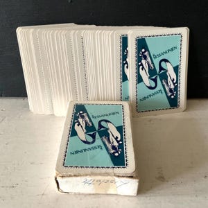 Rare Vintage Deck of Playing Cards, Sessan Linjen Ferry, Austria, Ferd. Piatnik & Sǒhne Wien 89, Small Size