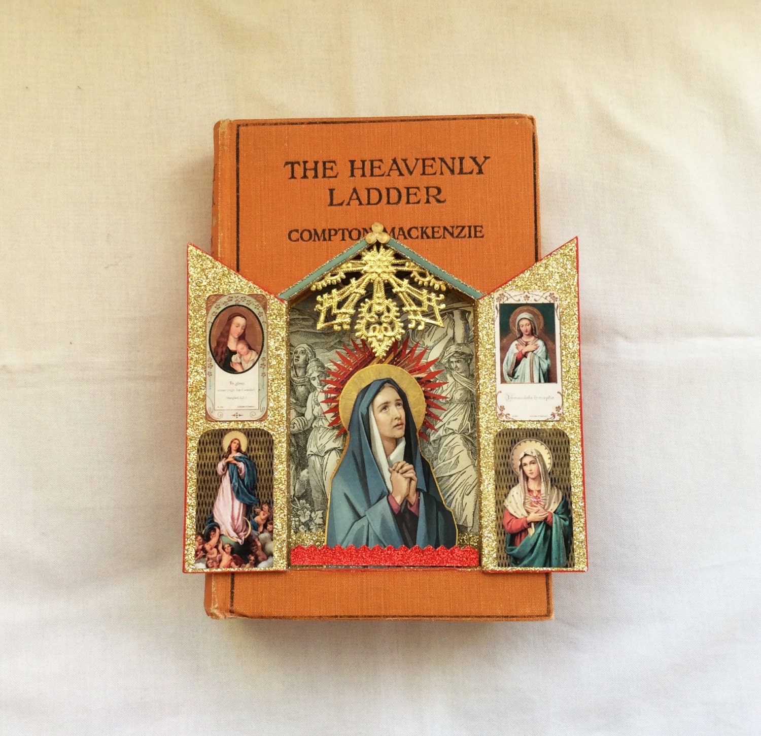 Upcycled Religious Shadow Box From Book Assemblage Etsy