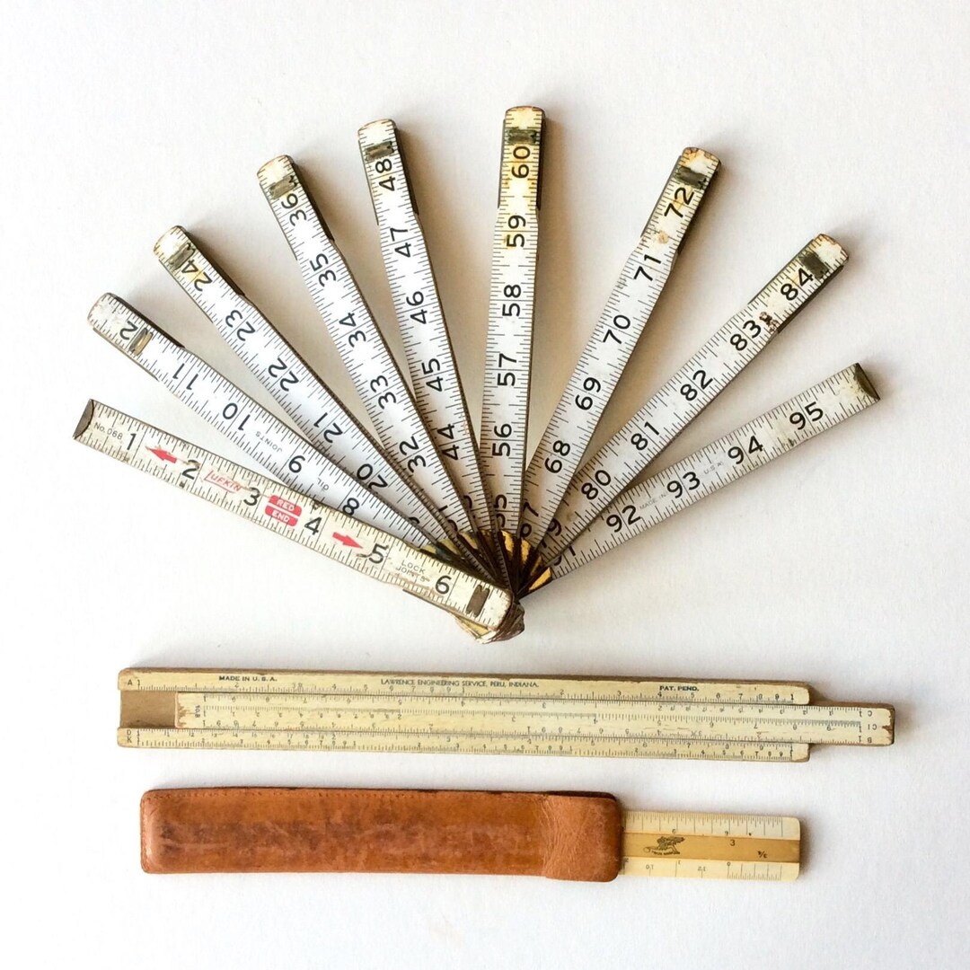 Vintage Wood Folding Ruler, Slide Rule, Paragon Ruler Set - Etsy