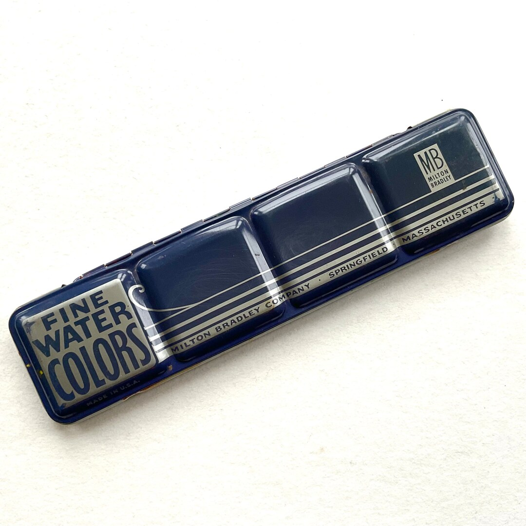 Vintage Milton Bradley Fine Art Watercolor Paint Set, Used Condition