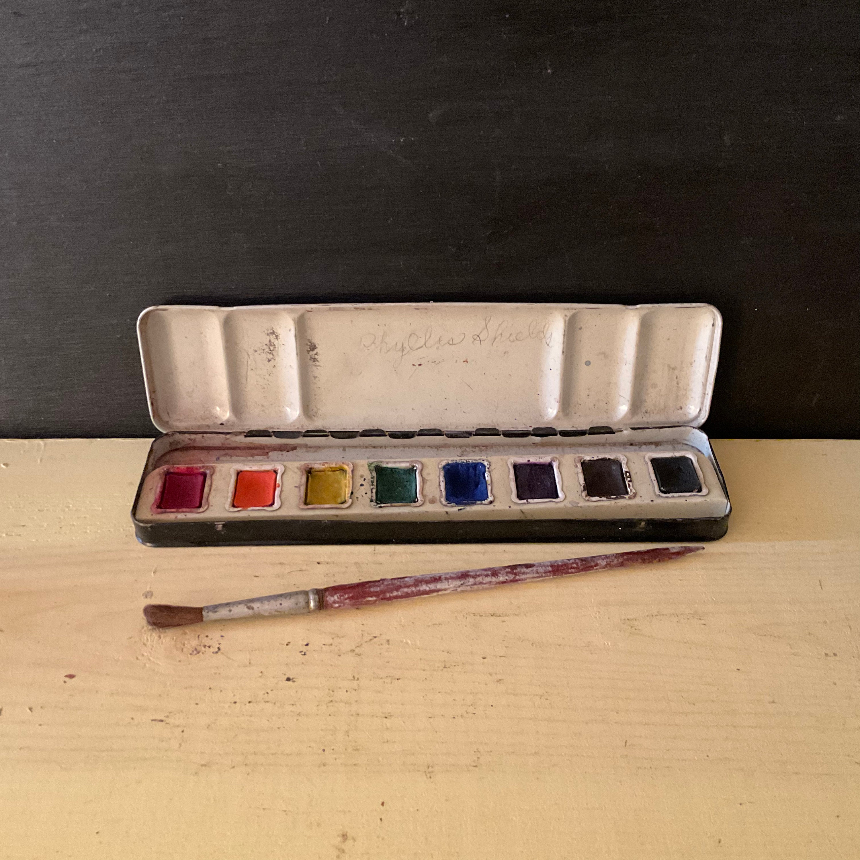 Vintage Prang Watercolor Set Non-toxic 8 Colors American 