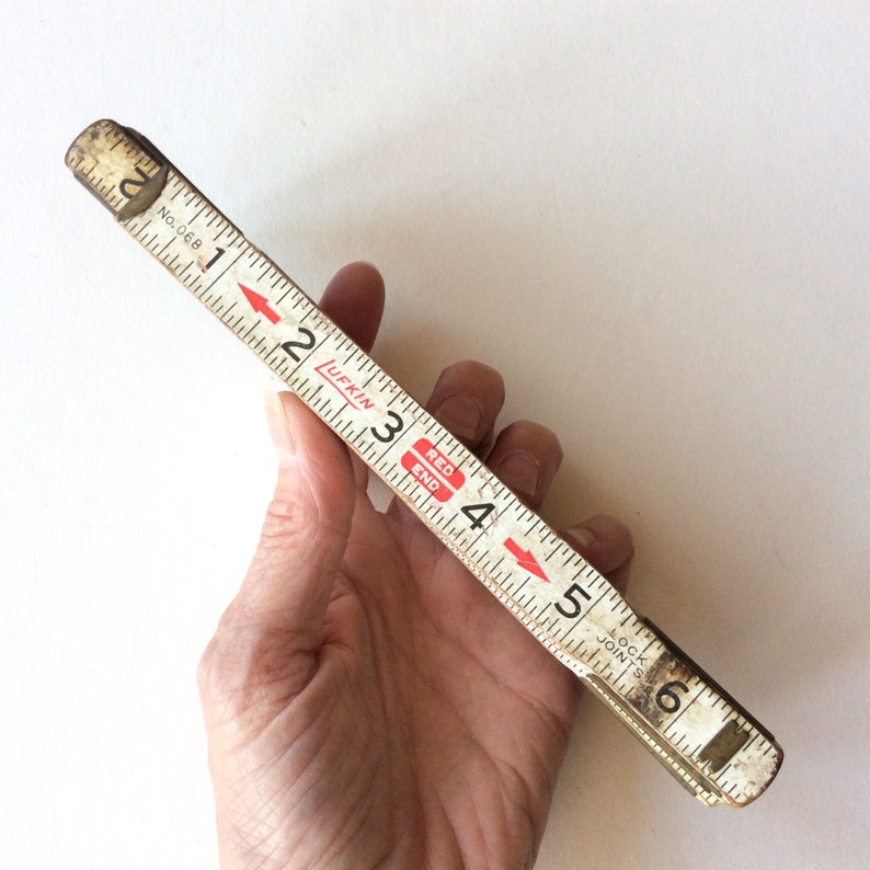 3 Vintage Rulers 96 Lufkin Folding Ruler Wood Slide Rule Etsy