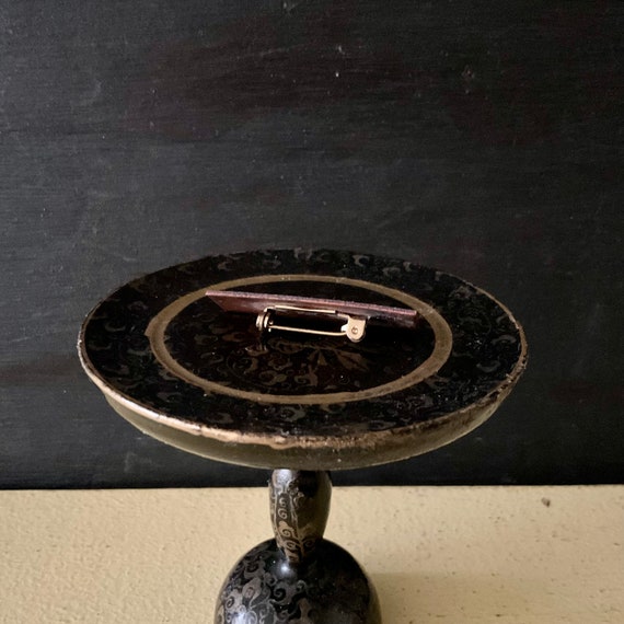 Vintage Enamel Piano Keys Pin/ Brooch, Black & Wh… - image 4