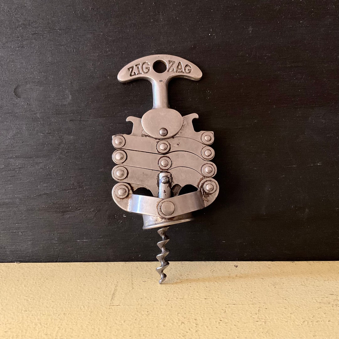 Vintage Zig Zag French Corkscrew, Bottle Opener, Barware, Wine