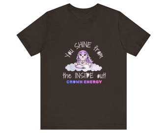 Camiseta del Búho del Chakra Coronario / Brillas desde adentro hacia afuera / Camiseta de Diarios de Animales de la Isla Chakra