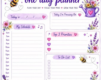 ADHD Day Planner Printable, Neurodivergent Focus Sheet, Calm Planning (A4 PDF)