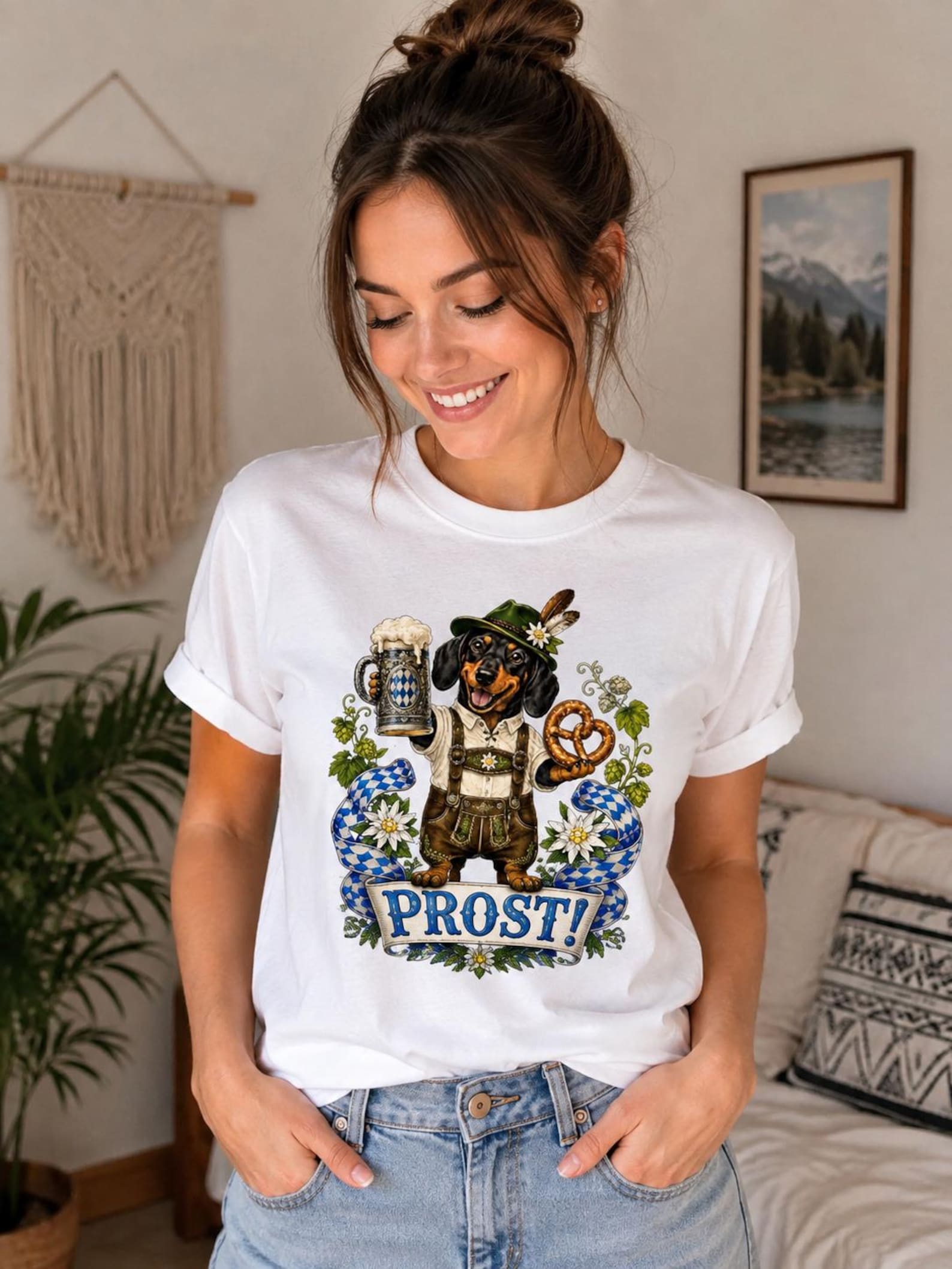 Oktoberfest Dachshund T-Shirt, Bavarian Beer Festival Prost Tee