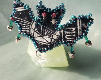 Twinkle Twinkle Little Bat - Hand Embroidered Beaded Bat - Hair Ornament | Brooch | Pin | Necklace | Choker | Bracelet