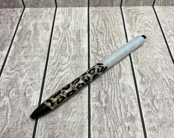 Gold Leopard Print Personalized Expoy/Resin Gel Pen