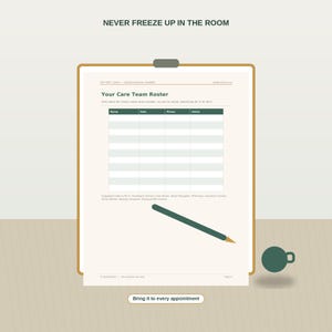 Agenda per la diagnosi di cancro / I primi 7 giorni / Modulo compilabile e stampabile / Domande al medico, elenco dei membri del team di assistenza e monitoraggio giornaliero / Download immediato immagine 8