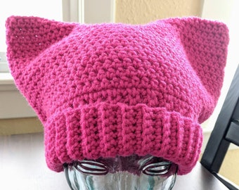 Pink cat ears/pussy hat/resist/women's march