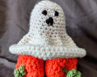 Niespodzianka Halloween Ghost, szydełkowe halloweenie, amigurumi, zabawki na Halloween, sezon dyni, zabawki dla dorosłych