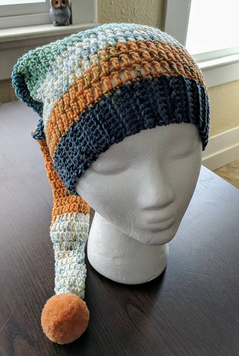 kids hat with pom pom Kids crochet elf hat kids winter accessories kids stocking hat handmade toddler stocking cap