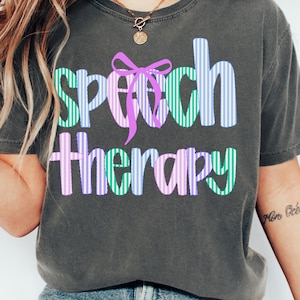 Comfort Colors Speech Language Pathologist Shirt Seersucker Group Coquette SLP Shirt Group Speech Therapy Shirt SLP Gift for SLP Therapist