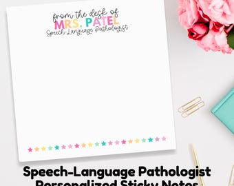 Personalized Sticky Notes for Speech Language Pathologist Gifts, Speech Therapy Personalized Notepad, Custom SLP Gifts, Graduation Gift SLPA