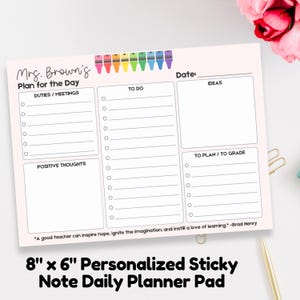 Personalized Sticky Notes for Teacher To Do List Notepad, Custom Teacher Sticky Notes, End of the Year Teacher Gift For Teacher Appreciation