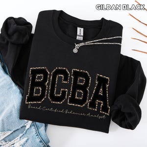 Comfort Colors Leopard BCBA Shirt Behavior Analyst Sweatshirt BCBA Sweatshirt for ABA Sweater Gift for bcba Appreciation Gift image 13