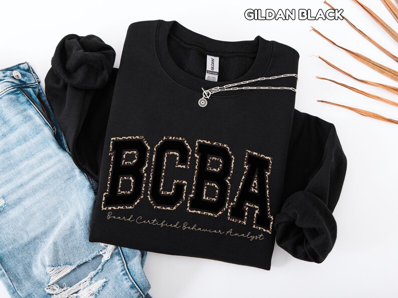 Comfort Colors Leopard BCBA Shirt Behavior Analyst Sweatshirt BCBA Sweatshirt for ABA Sweater Gift for bcba Appreciation Gift image 13