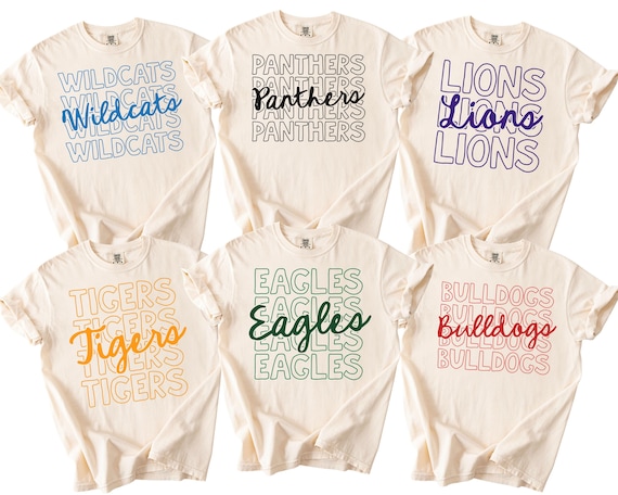 Comfort Colors Custom School Mascot Shirt School Spirit TShirt Team Mascot Shirt Team Mom Gift for Teacher Back To School Team Spirit Tee