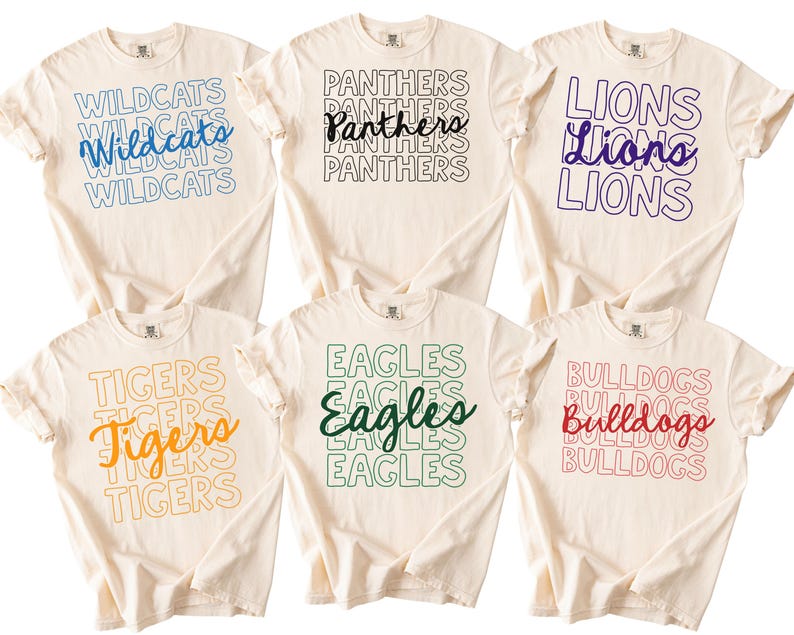 Comfort Colors Custom School Mascot Shirt School Spirit TShirt Team Mascot Shirt Team Mom Gift for Teacher Back To School Team Spirit Tee