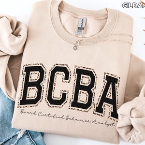 Comfort Colors Leopard BCBA Shirt Behavior Analyst Sweatshirt BCBA Sweatshirt for ABA Sweater Gift for bcba Appreciation Gift image 16