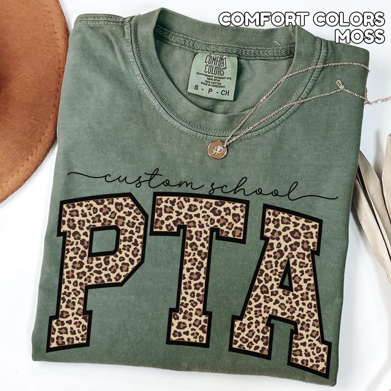 Pta Lettering Custom PTA Shirt, Parent Teacher Association Tshirt, Custom Leopard PTA ...
