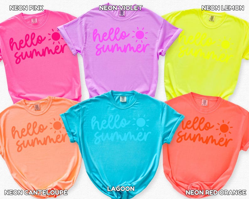 Neon Comfort Colors Hello Summer Shirt for Teacher Last Day of School Shirt Summer Break Shirt for Teacher Schools Out for Summer Shirt Bild 1