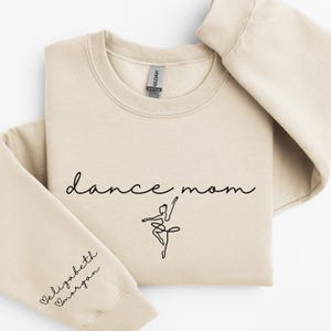 Custom Dance Mom Sweatshirt with Kids Names on Sleeve Gift From Kids for Competition Mom Personalized Dance Mama Sweater Minimalist Crewneck