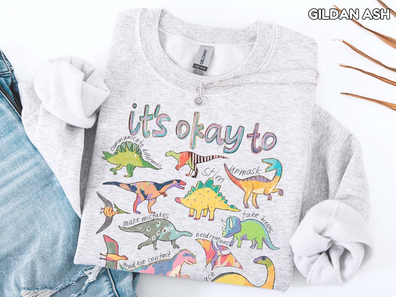 It’s Ok To Be Different Autism Dinosaur Shirt Autism Awareness Shirt Autism Mom Shirt Special Education Teacher Tee Neurodiversity Shirt image 6